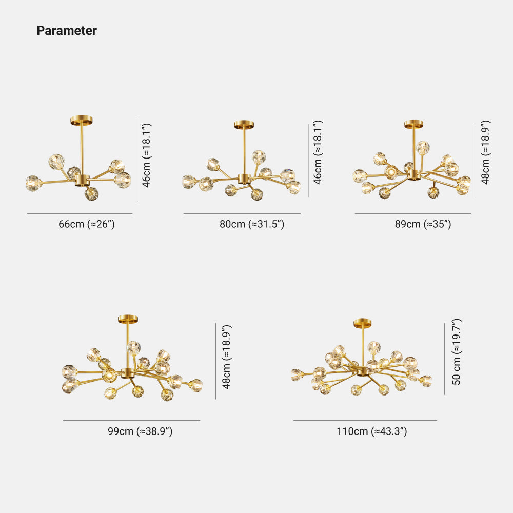 Valentina Modern Blown Metal Pendant Light, Gold - Neutralighting