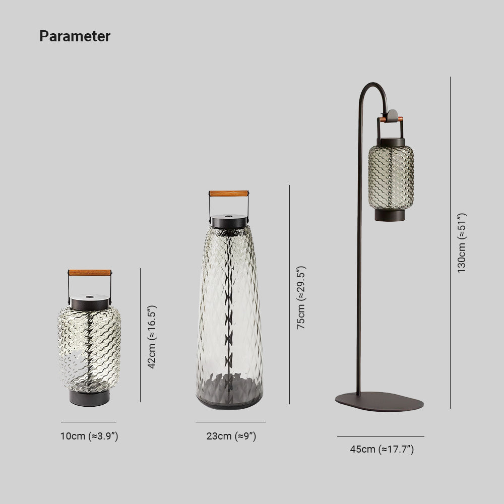 Ray Vintage Lantern Metal/Glass Outdoor Floor Lamp - Neutralighting