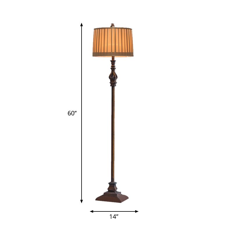 Eryn Vintage Resin/Fabric Standing Floor Lamp, Brown - Neutralighting