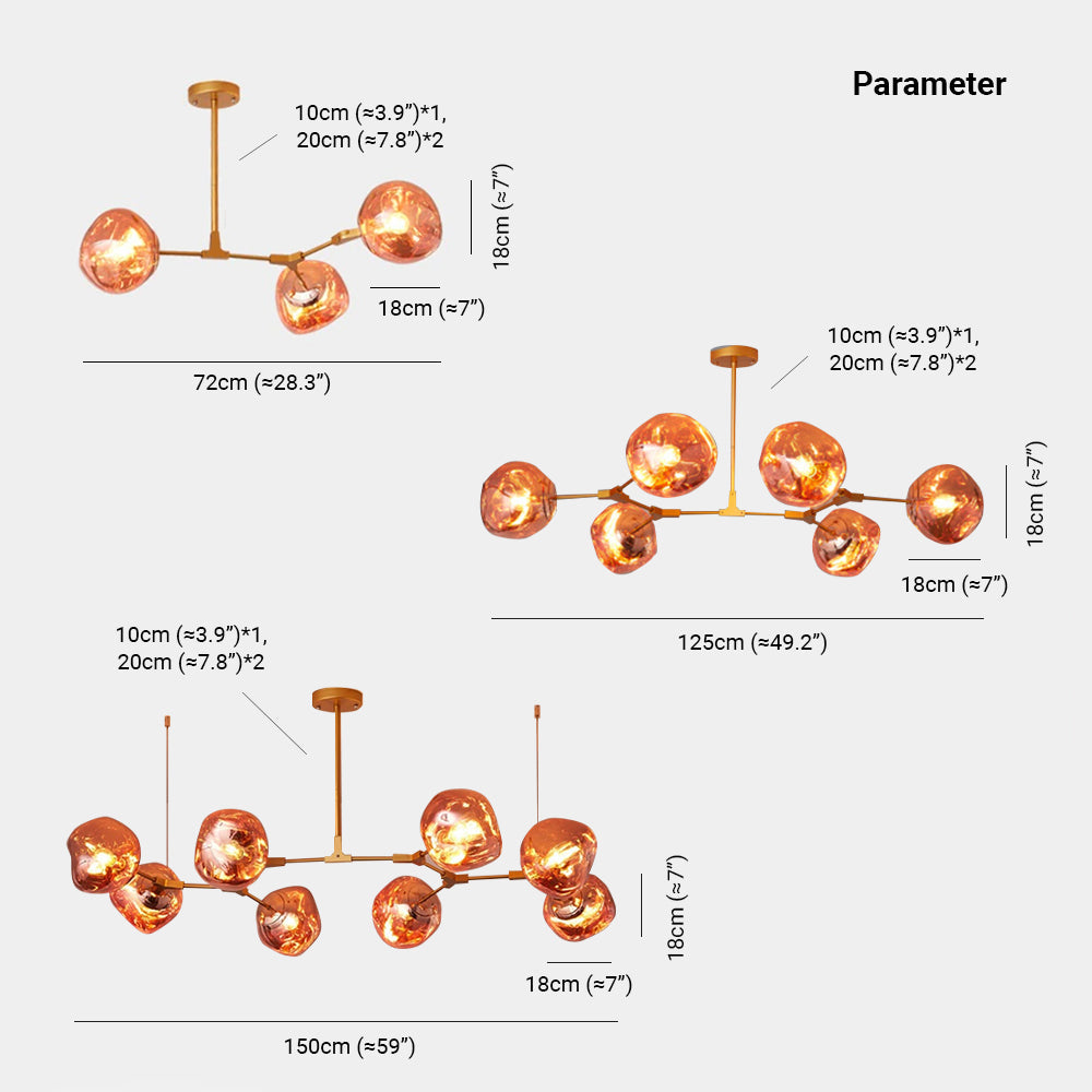 Arisha Modern Globe Lava 3 Pendant Light Fixture - Neutralighting