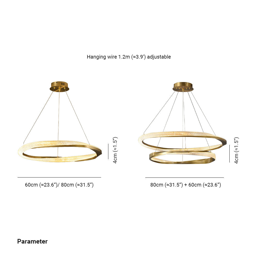 Arisha Minimalist Ring Spiral Shape Pendant Light,Gold - Neutralighting