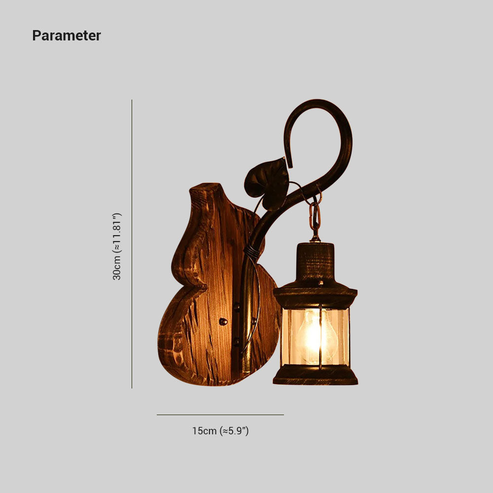 Epoch Wall Lamp Cucurbits/Candle Vintage, Wood/Metal, Bedroom - Neutralighting