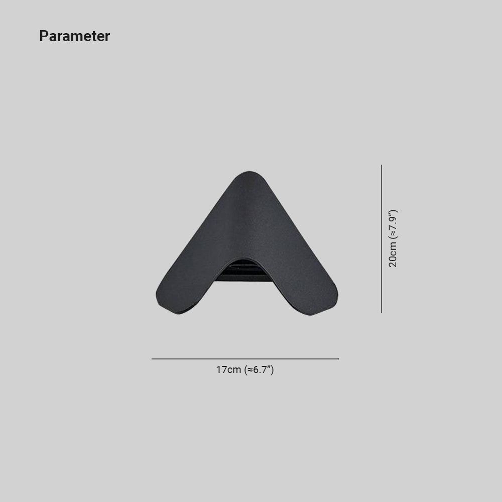 Ray Minimalist Triangle Metal Outdoor Wall Lamp, Balck/White - Neutralighting