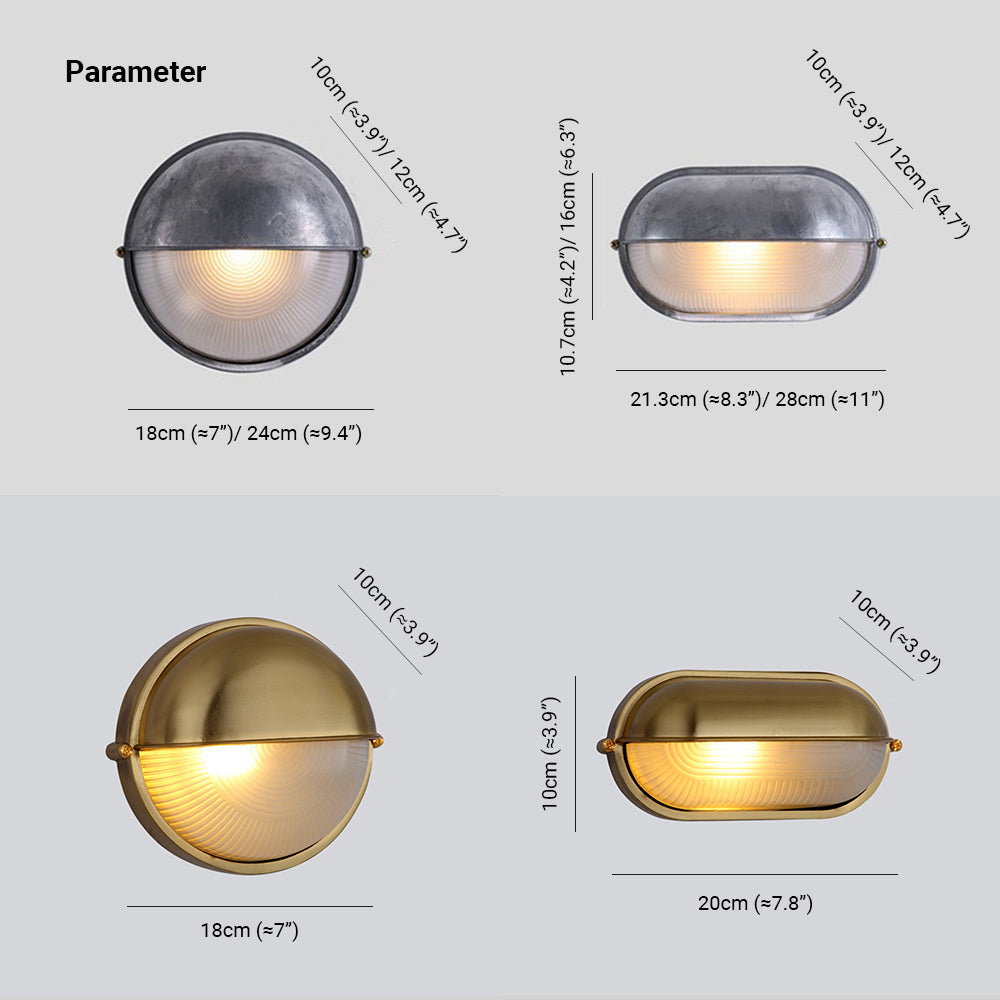 Vorn Modern Round/Ellipse Outdoor Waterproof Wall Lamp. 2 Colors - Neutralighting