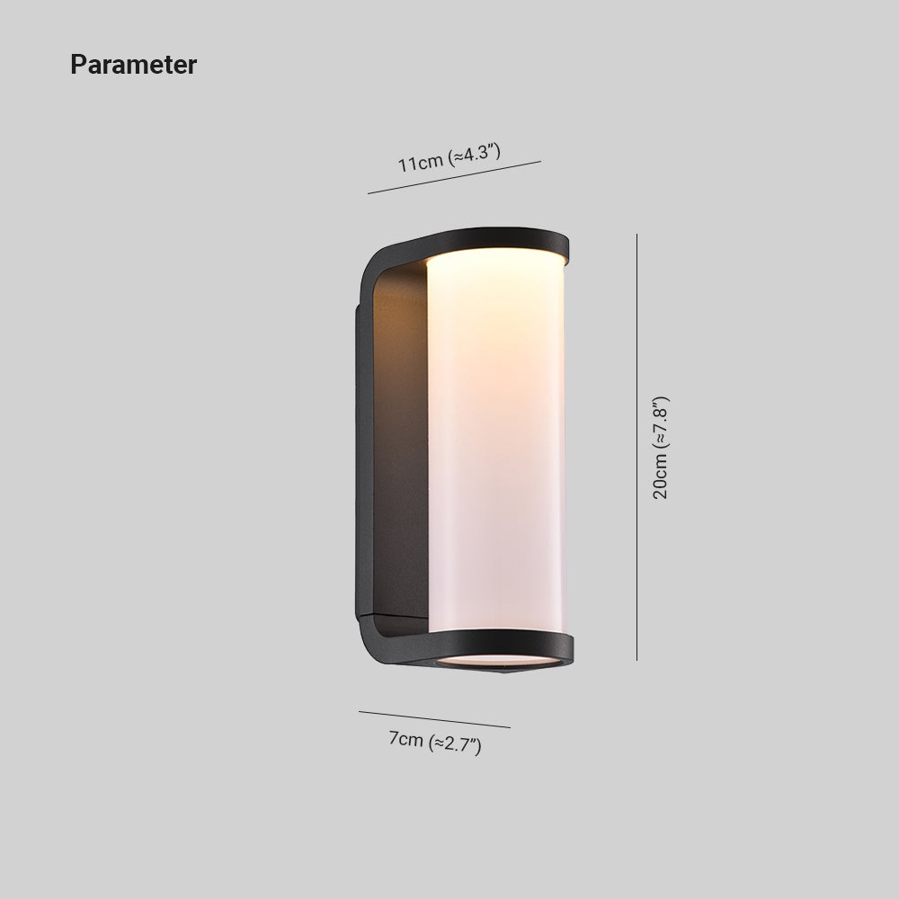 Ray Mondern Cylindrical Metal Outdoor Wall Lamp, Black - Neutralighting