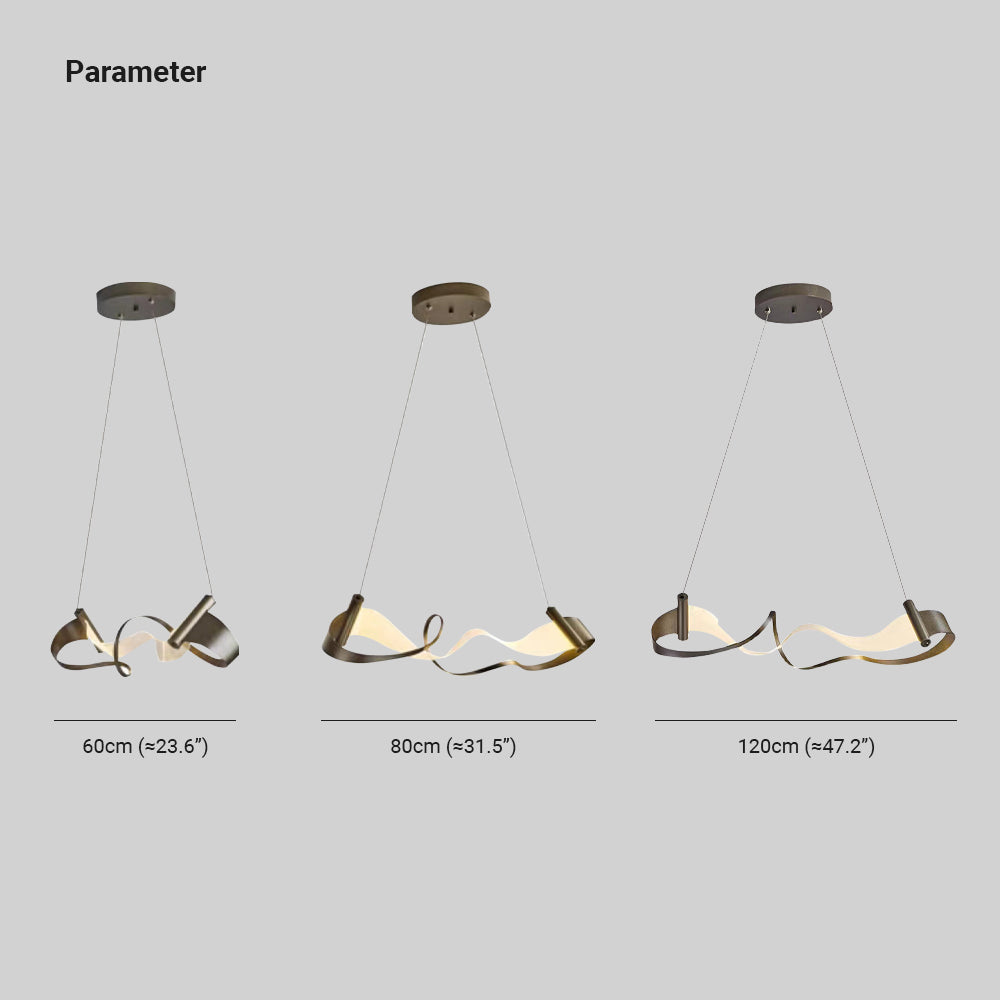 Arisha Metal Gold Pendant Light, Wavy Shape - Neutralighting