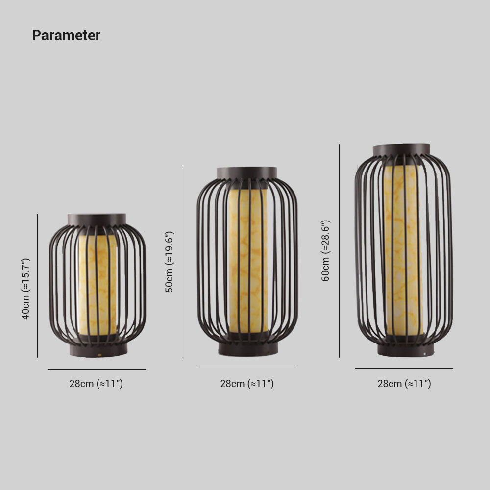 Ray Lantern Solar/Rechargeable Outdoor Floor Lamp, Brown - Neutralighting