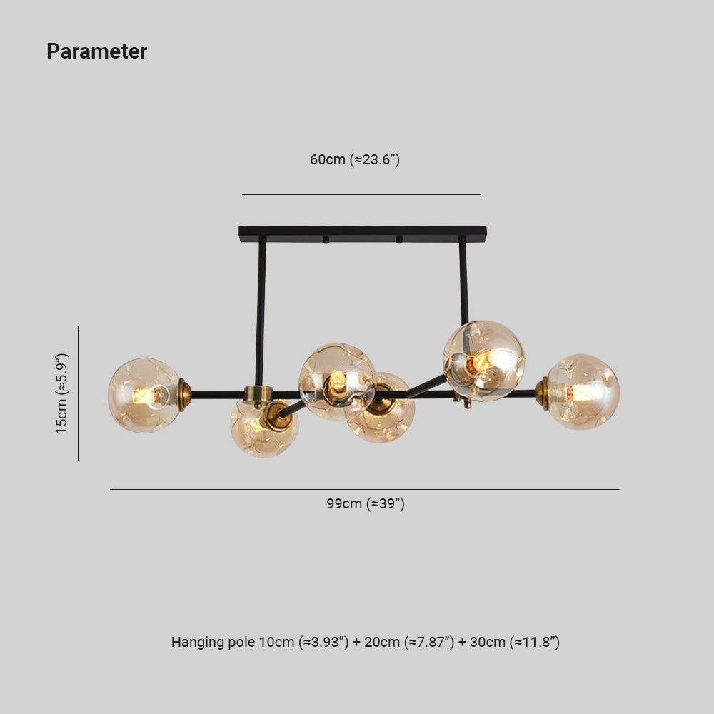 Valentina Decorative LED Glass Bubble Pendant Light, Amber - Neutralighting