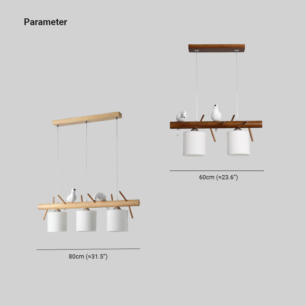 Muto Bird Pendant Light Wood, 2/3 Heads - Neutralighting