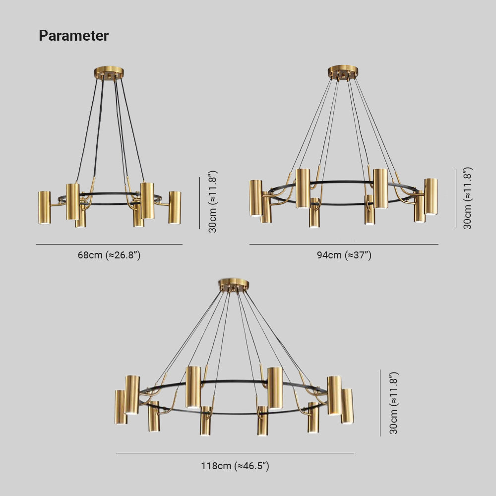 Arisha Modern Spotlight Metal Pendant Light, Gold - Neutralighting