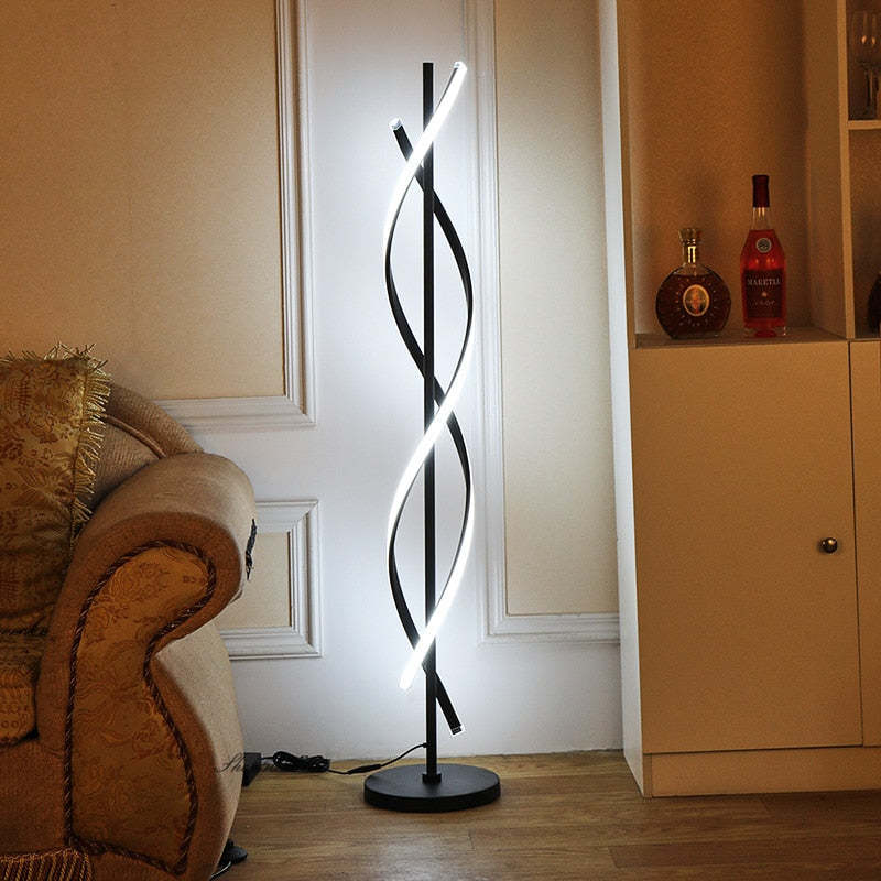 Mira Postmodern Linear Acrylic Floor Lamp, Black/White - Neutralighting