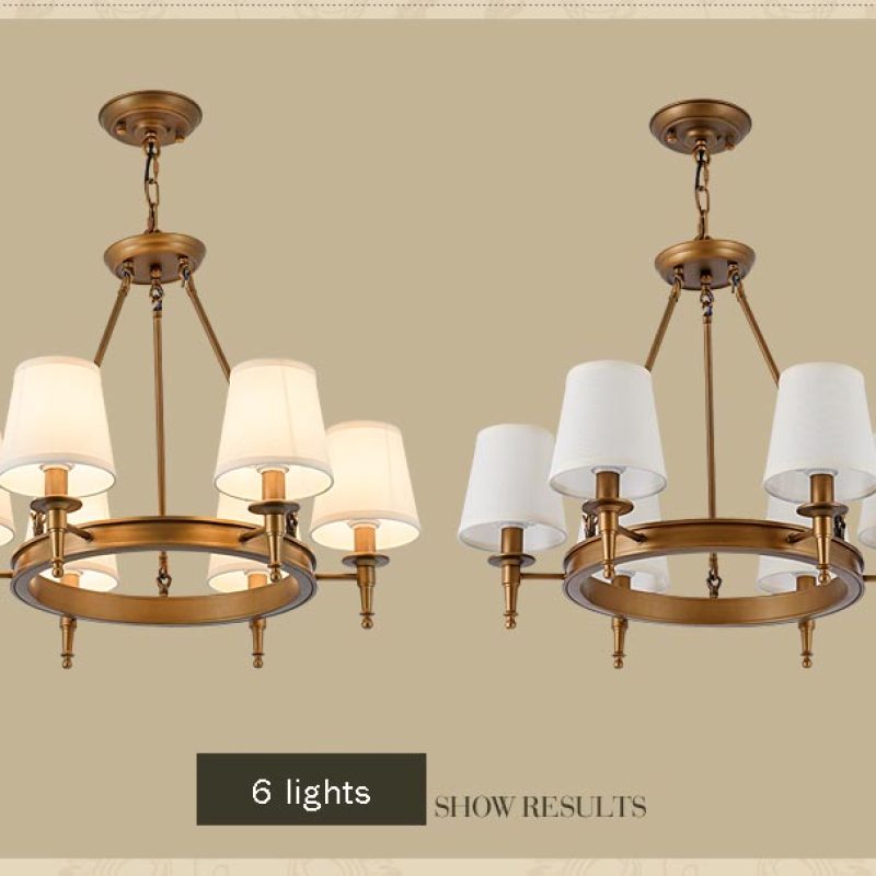 Silva vintage Ring Metal/Fabric Chandelier, Black/Copper - Neutralighting