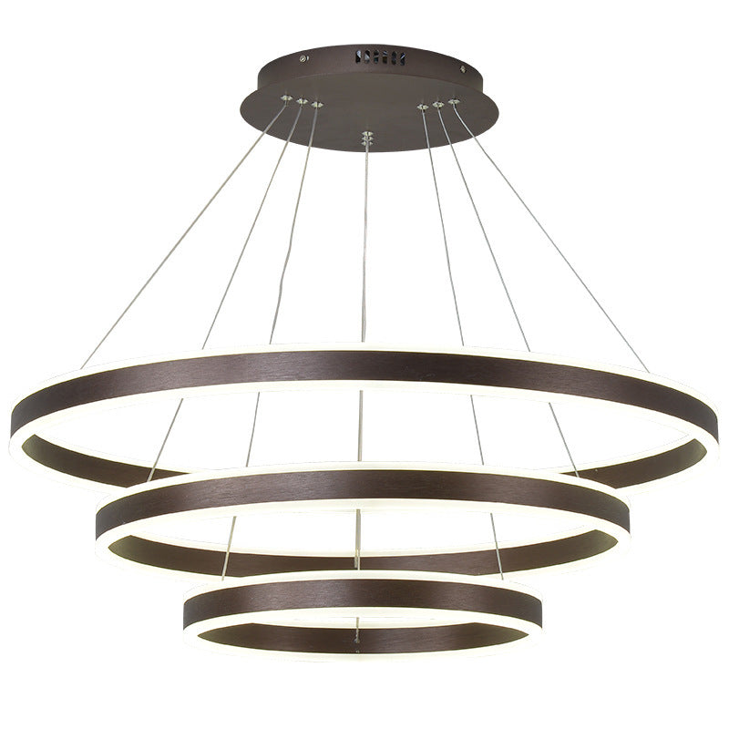 Arisha Moderne Minimaliste Coffee LED Pendant Light, 3 Ring - Neutralighting