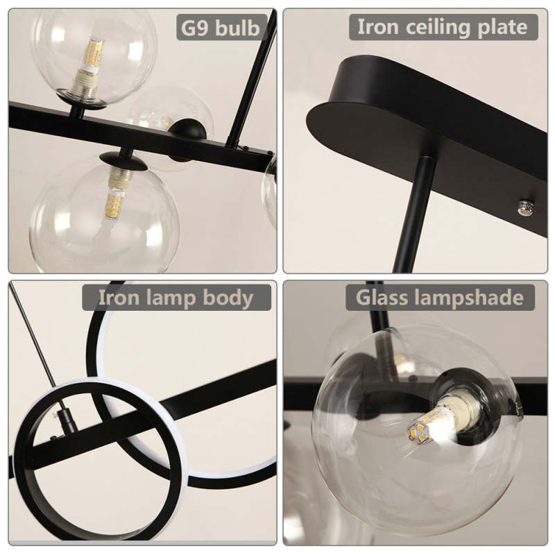 Arisha Pendant Light Bubble Circle Modern Black/Gold, Bedroom - Neutralighting