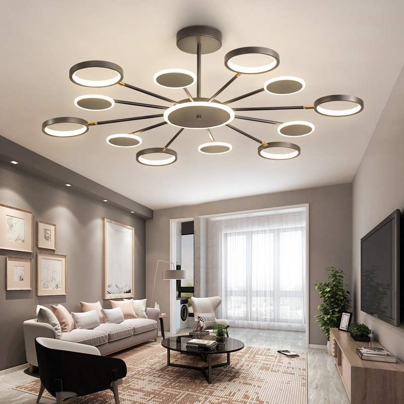 Arisha Modern Led Chandelier, Geometric, Black Dimmable - Neutralighting