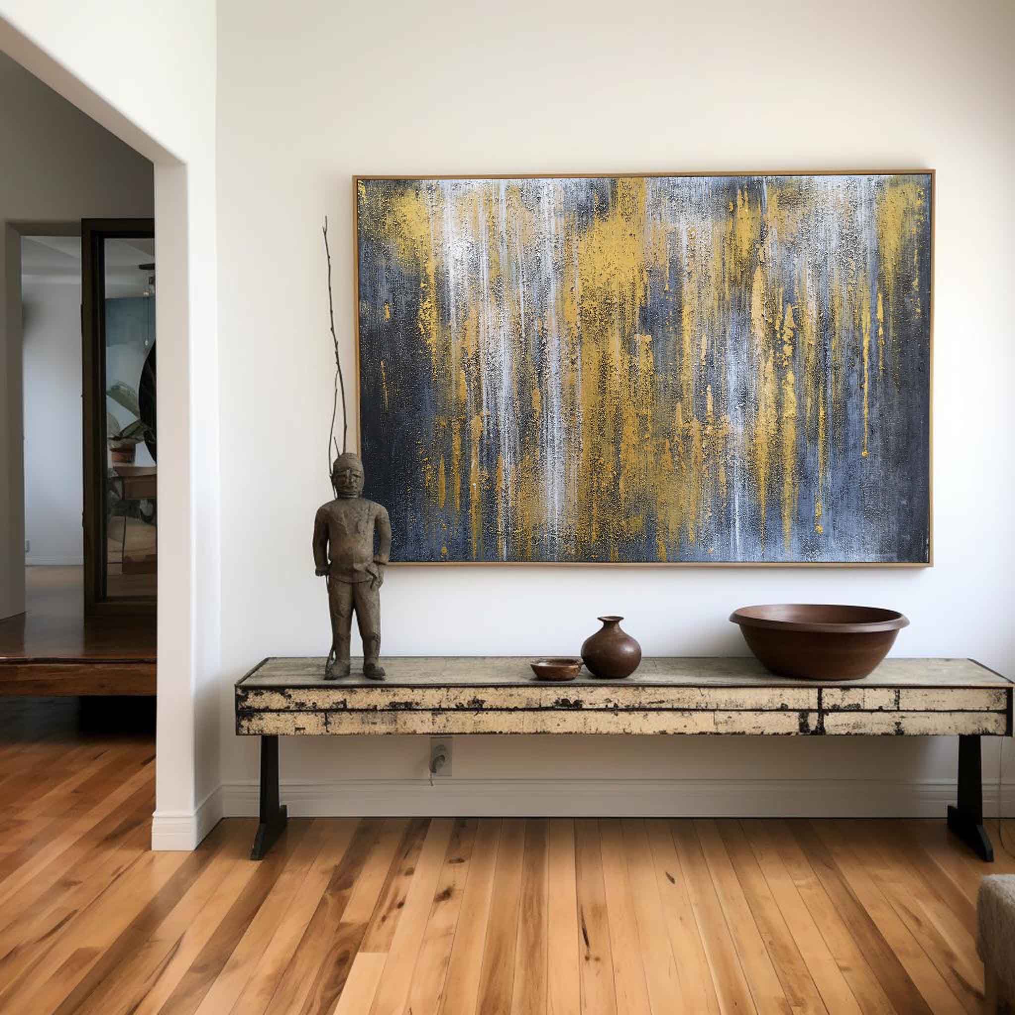 Grey And Gold Abstract Art ABAH31 - Neutralighting