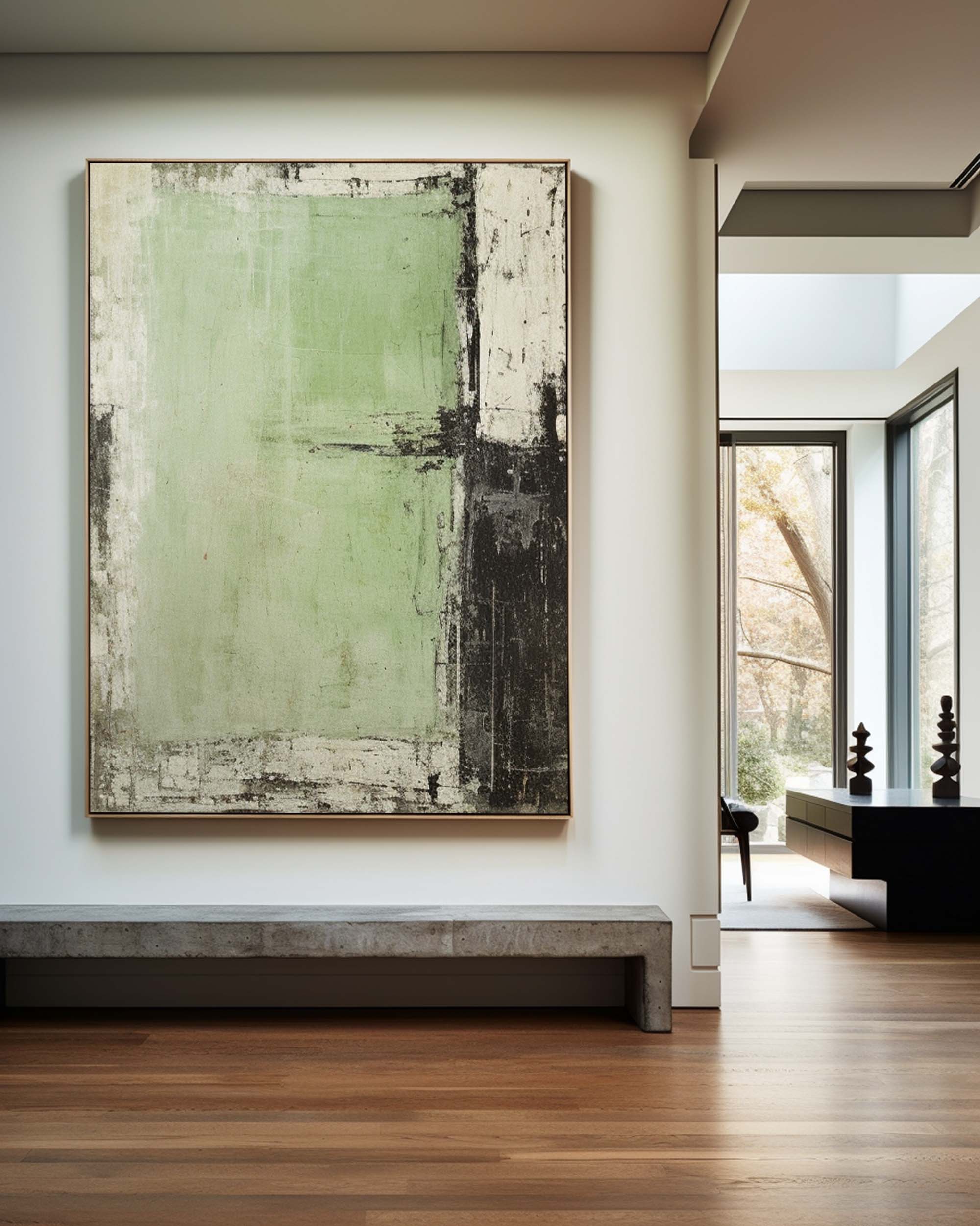 Modern Green Minimalist Painting