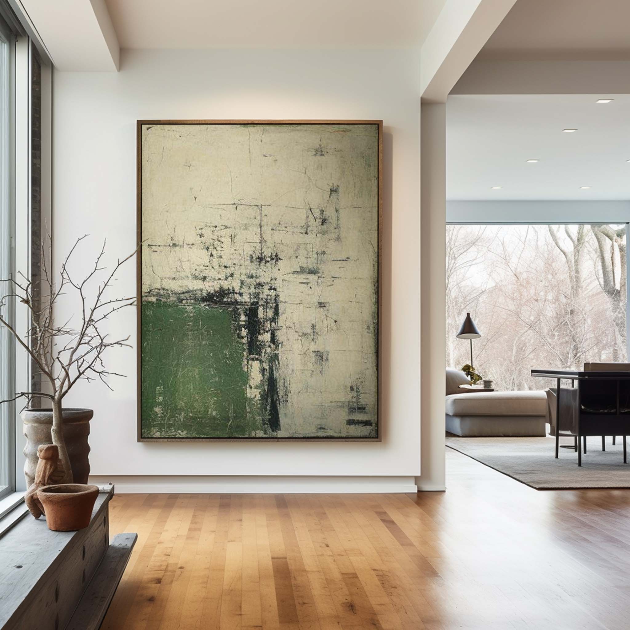 Modern Green Minimalist Painting