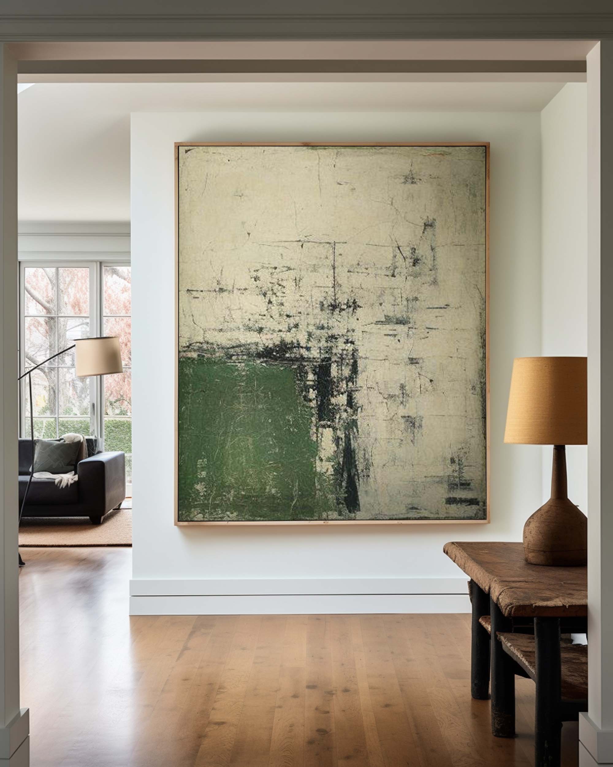 Modern Green Minimalist Painting