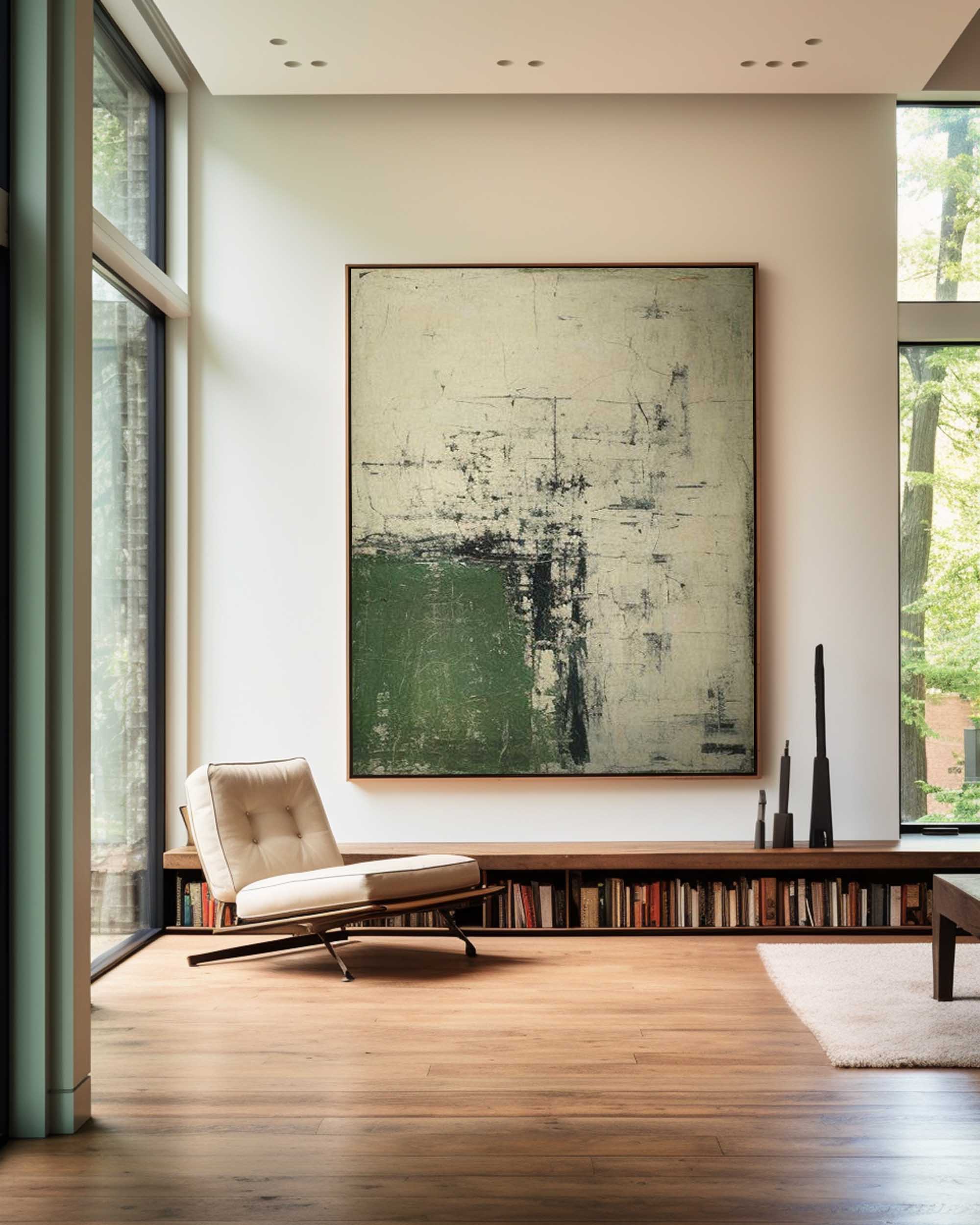 Modern Green Minimalist Painting