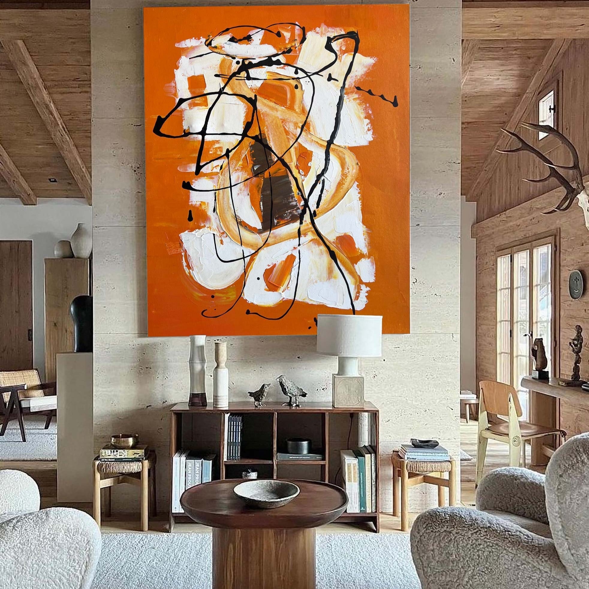 Orange Abstract Painting ABAV183 - Neutralighting
