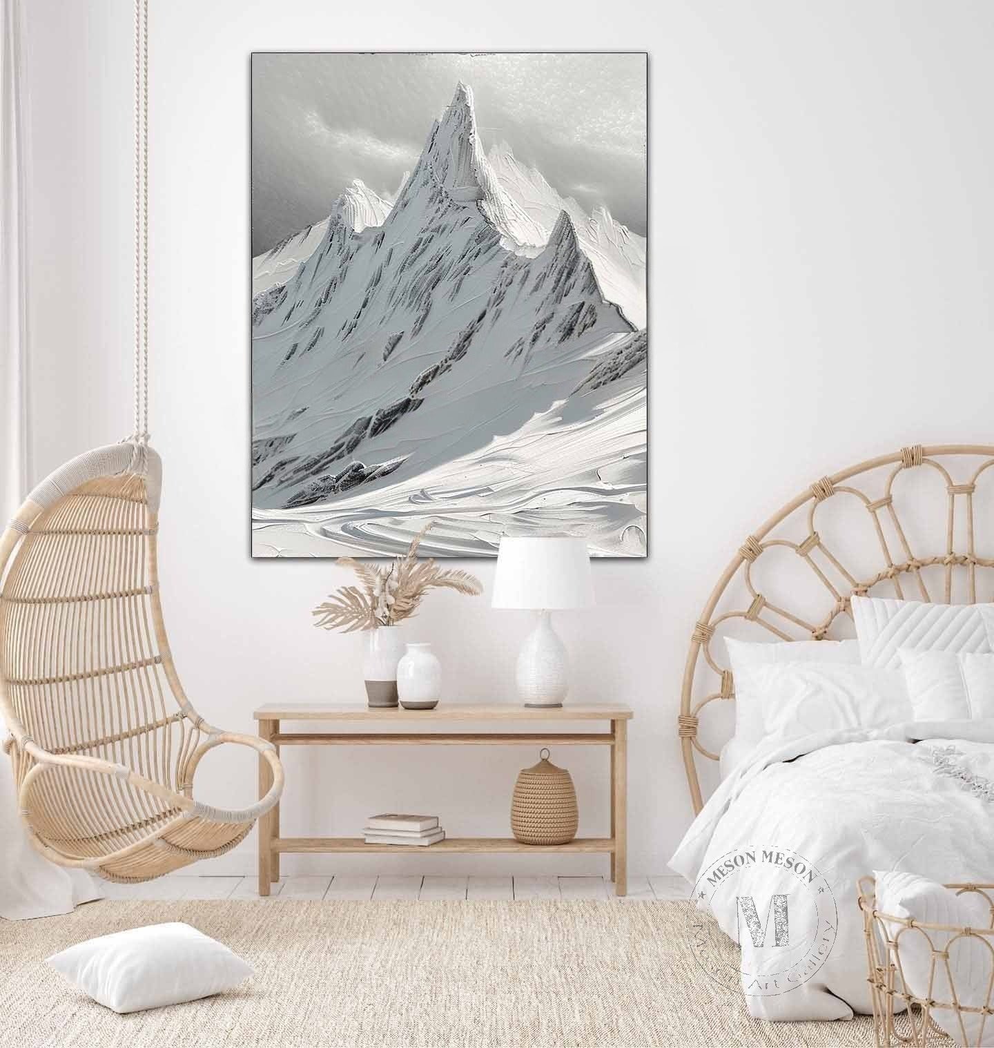 Wall Art Vertical Monochrome Impasto