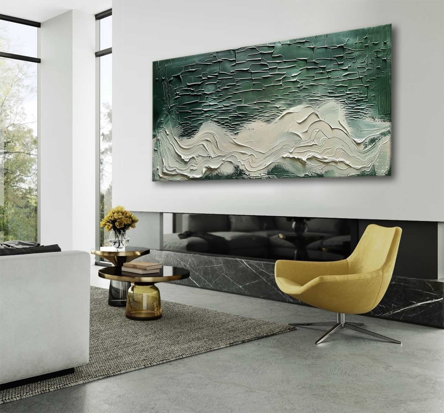 Wall Art Horizontal 3D Impasto Ocean Wave