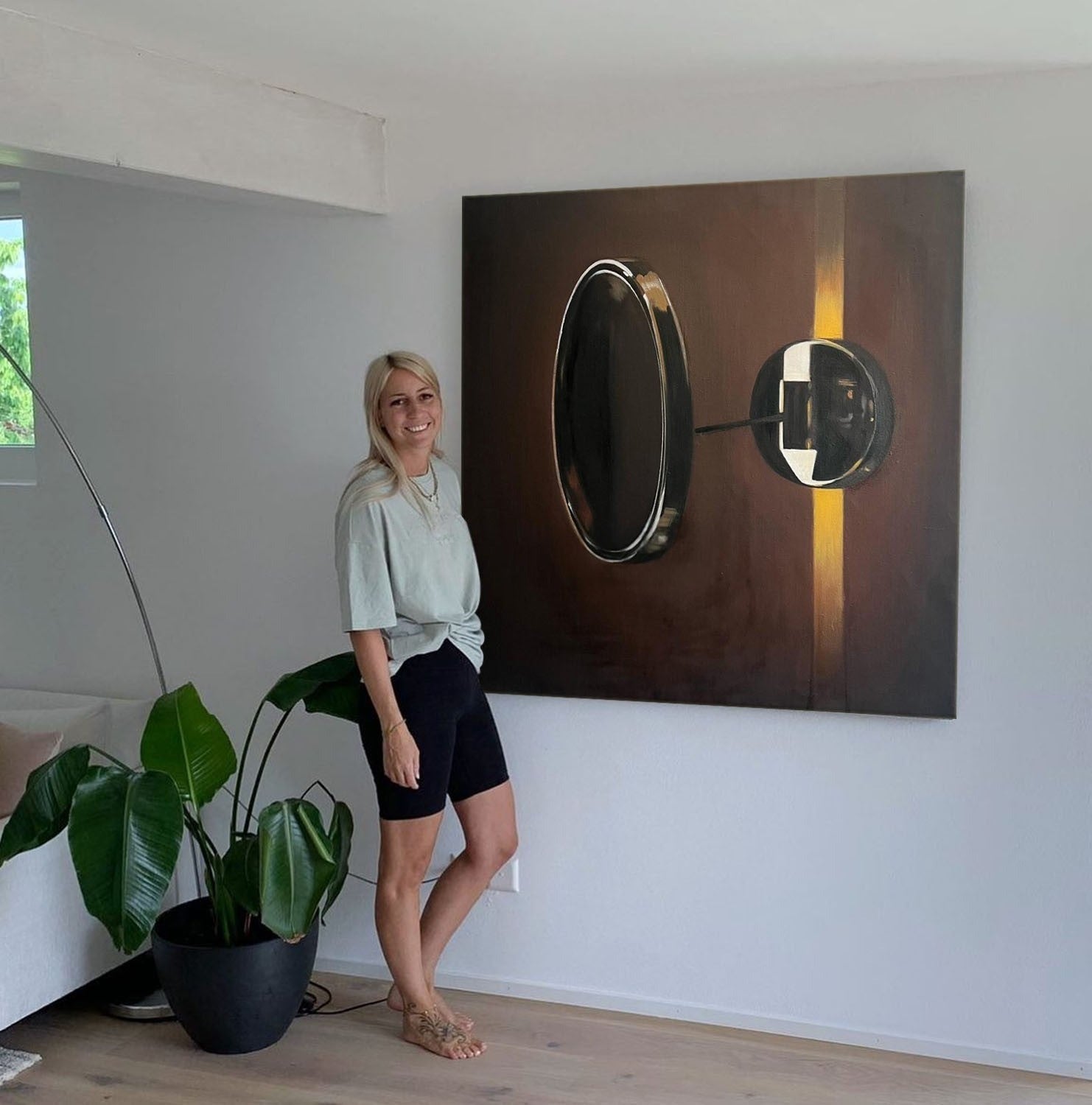 Wall Art Sleek Textured Metallic Ring