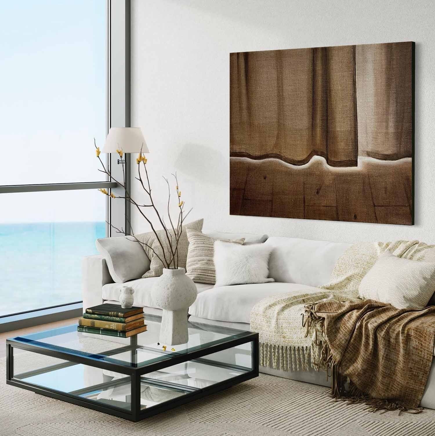 Wall Art Minimalist Textured Linen Curtain