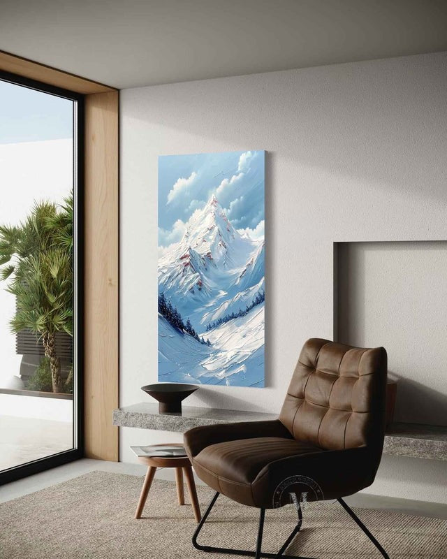 Wall Art Snow Mountain Blue Sky Landscape