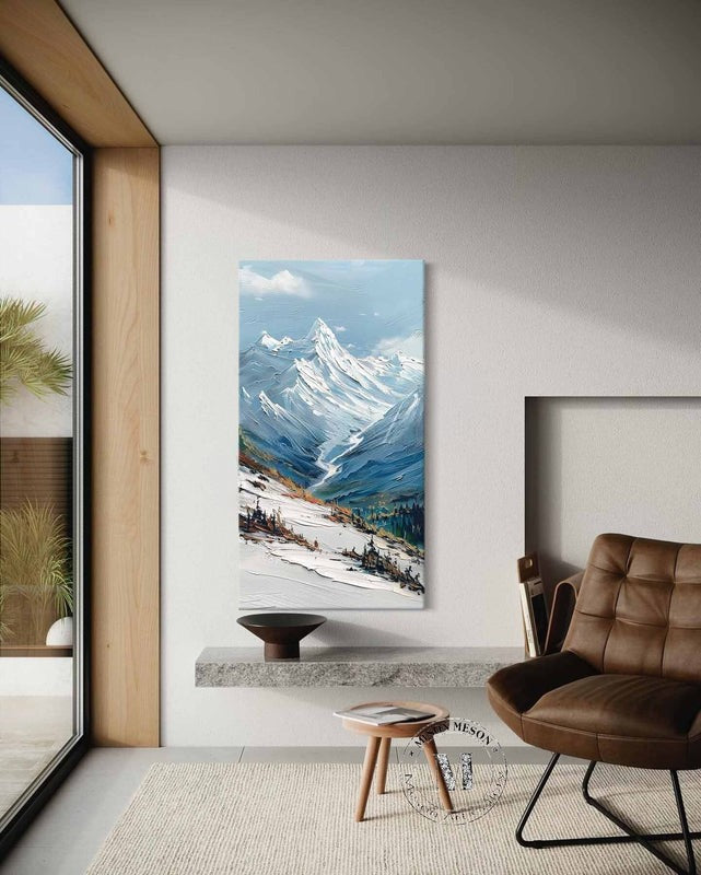 Wall Art Snow Mountain Clear Sky Snowscape