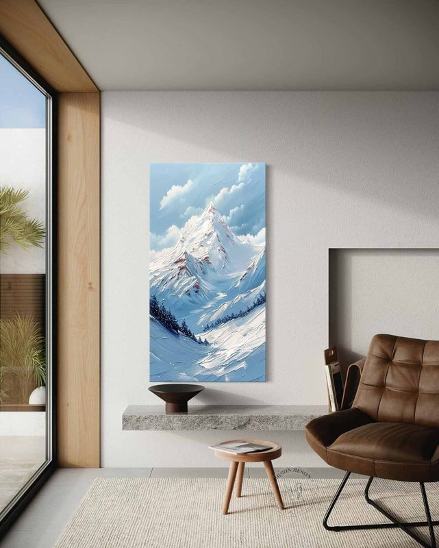 Wall Art Snow Mountain Blue Sky Landscape