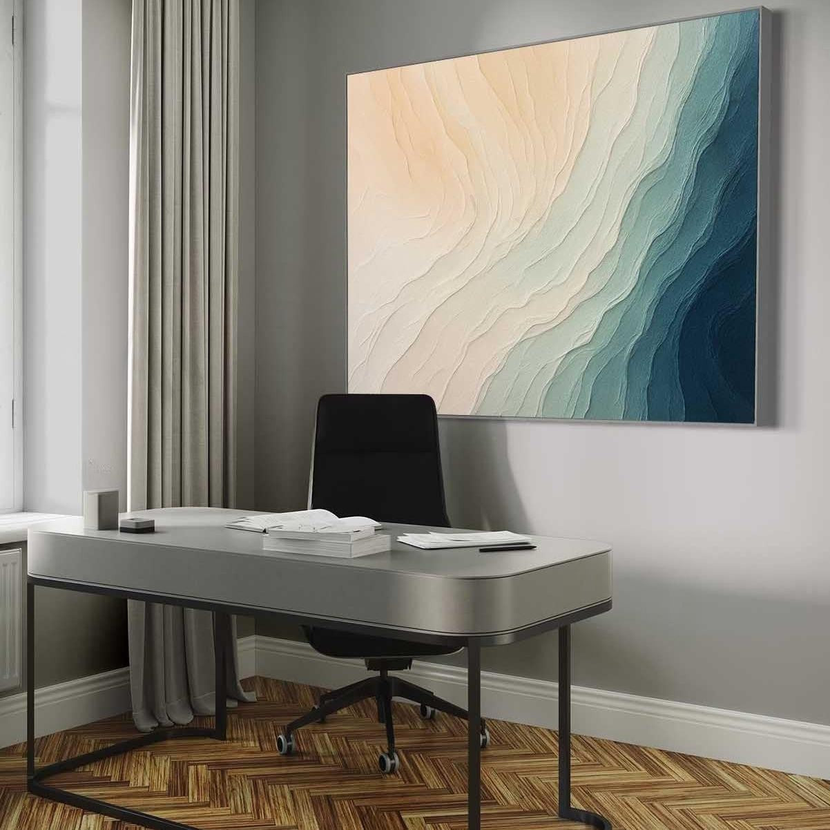 Wall Art Textured Gradient Wave Pattern