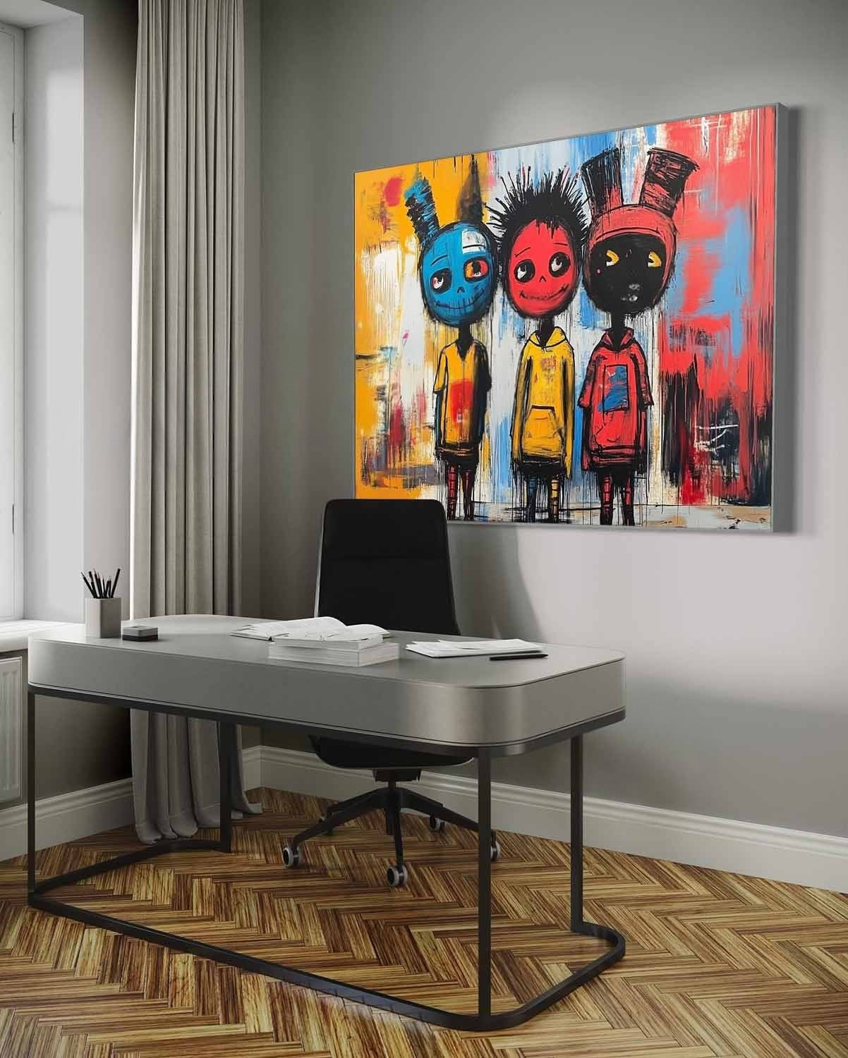 Wall Art Neo Expressionist Trio Skull