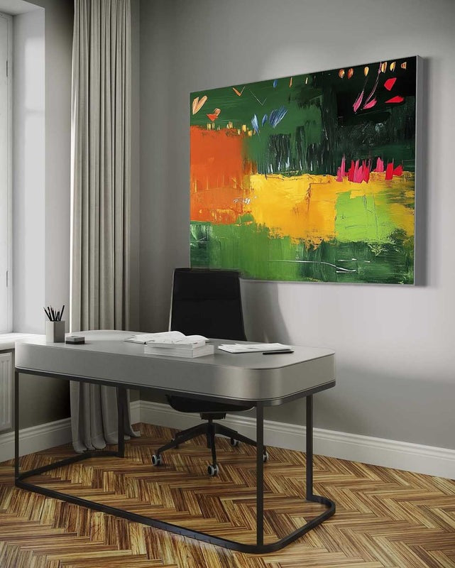 Wall Art Energetic Textured Bold Green
