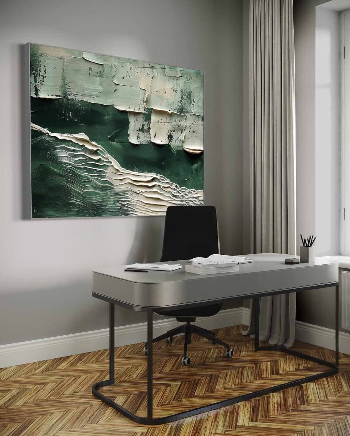 Wall Art Horizontal 3D Green Ocean