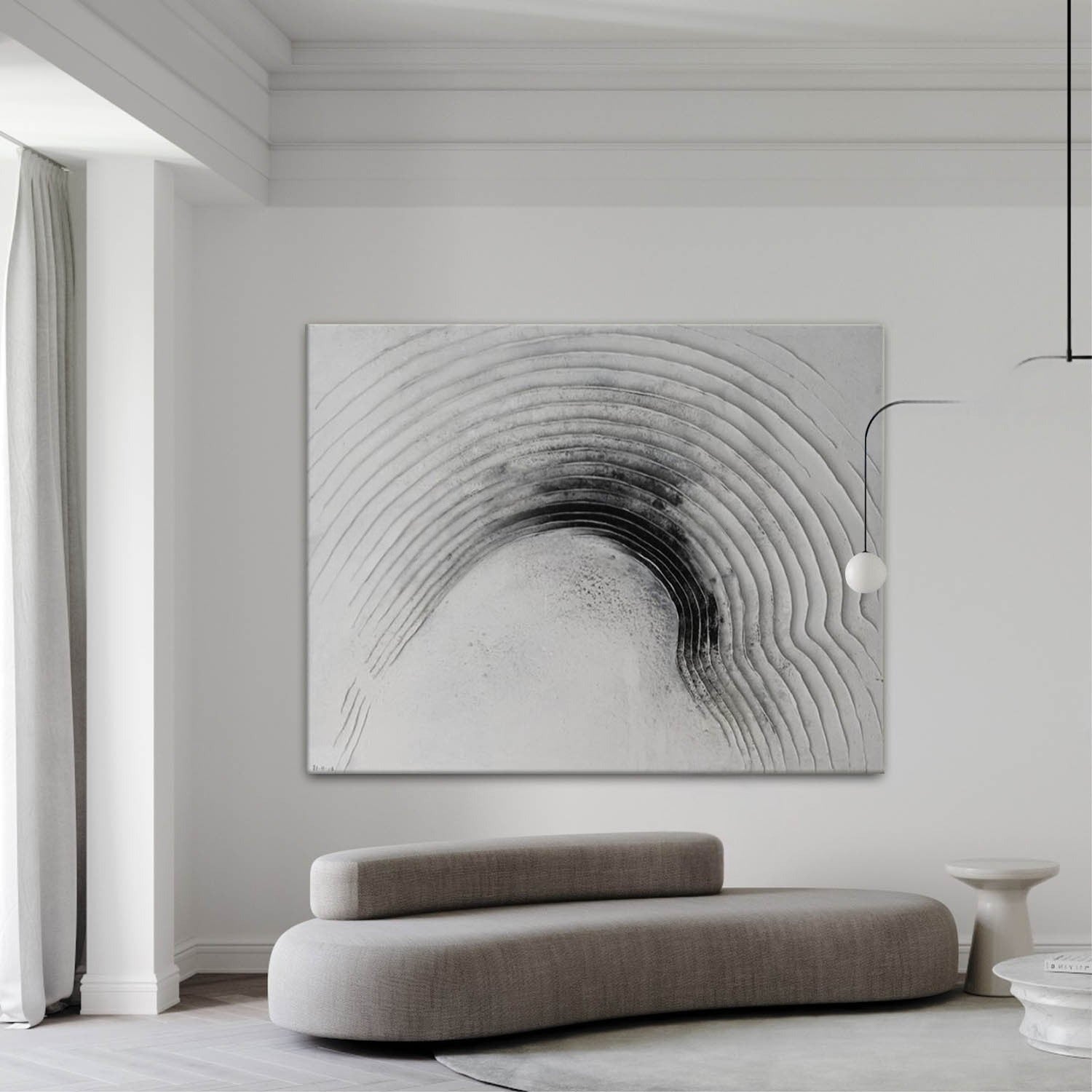 Wall Art Horizontal 3D Impasto Half-Circle