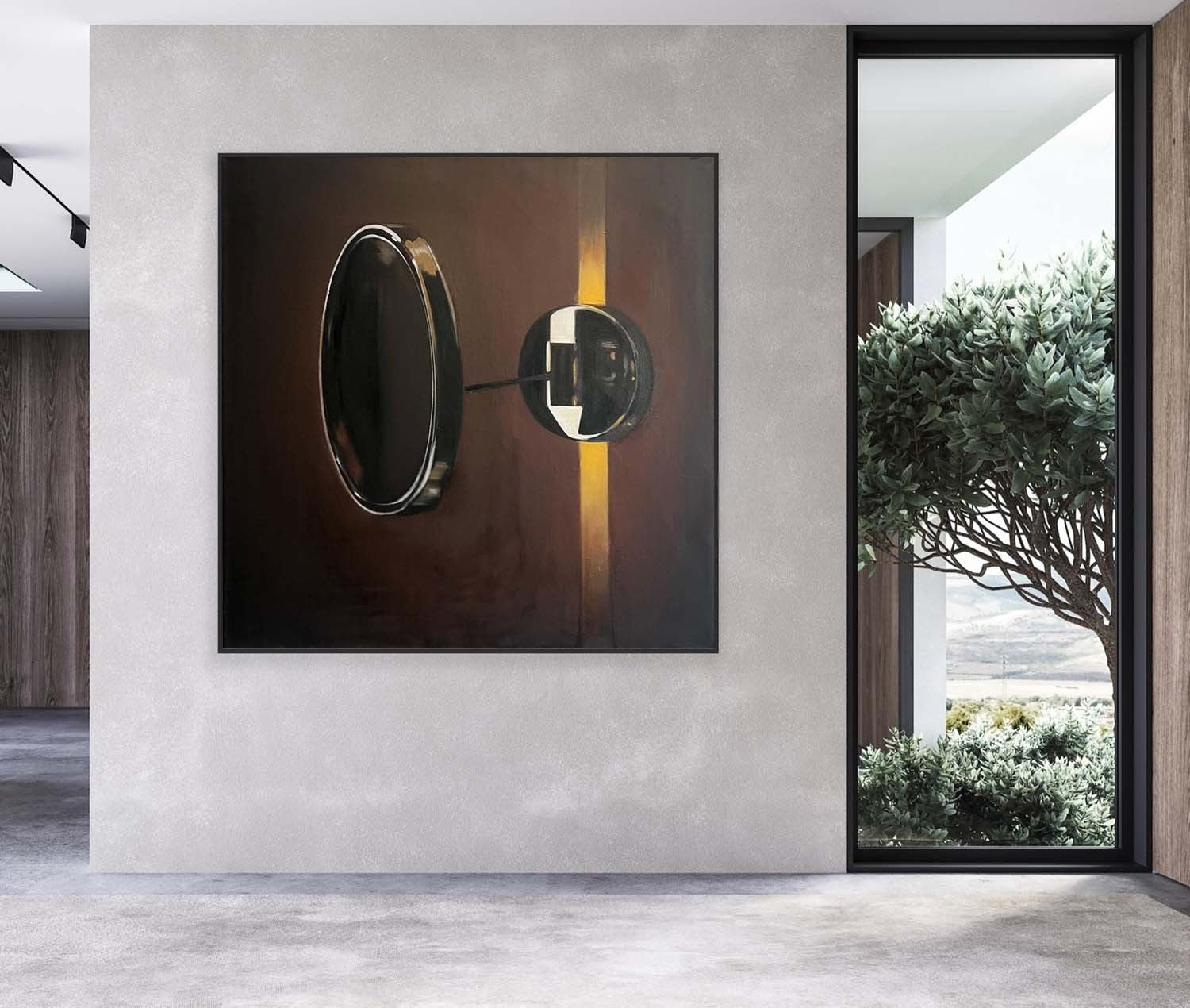 Wall Art Sleek Textured Metallic Ring