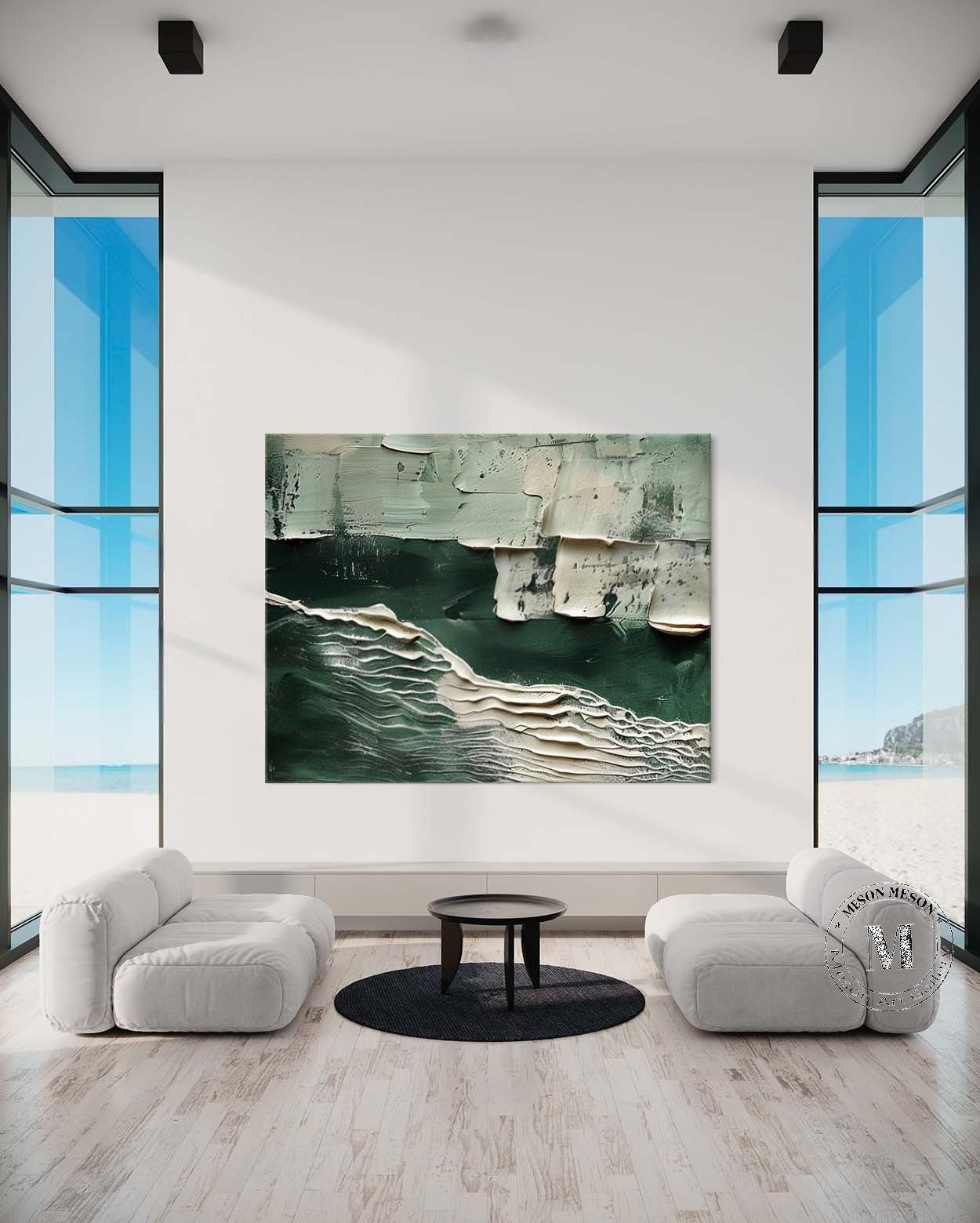 Wall Art Horizontal 3D Green Ocean