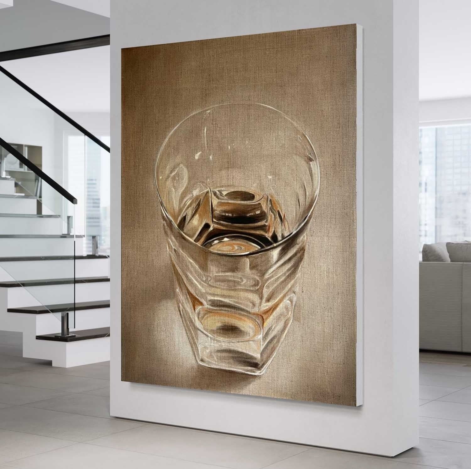 Wall Art Realistic Whiskey Glass Hyperrealism