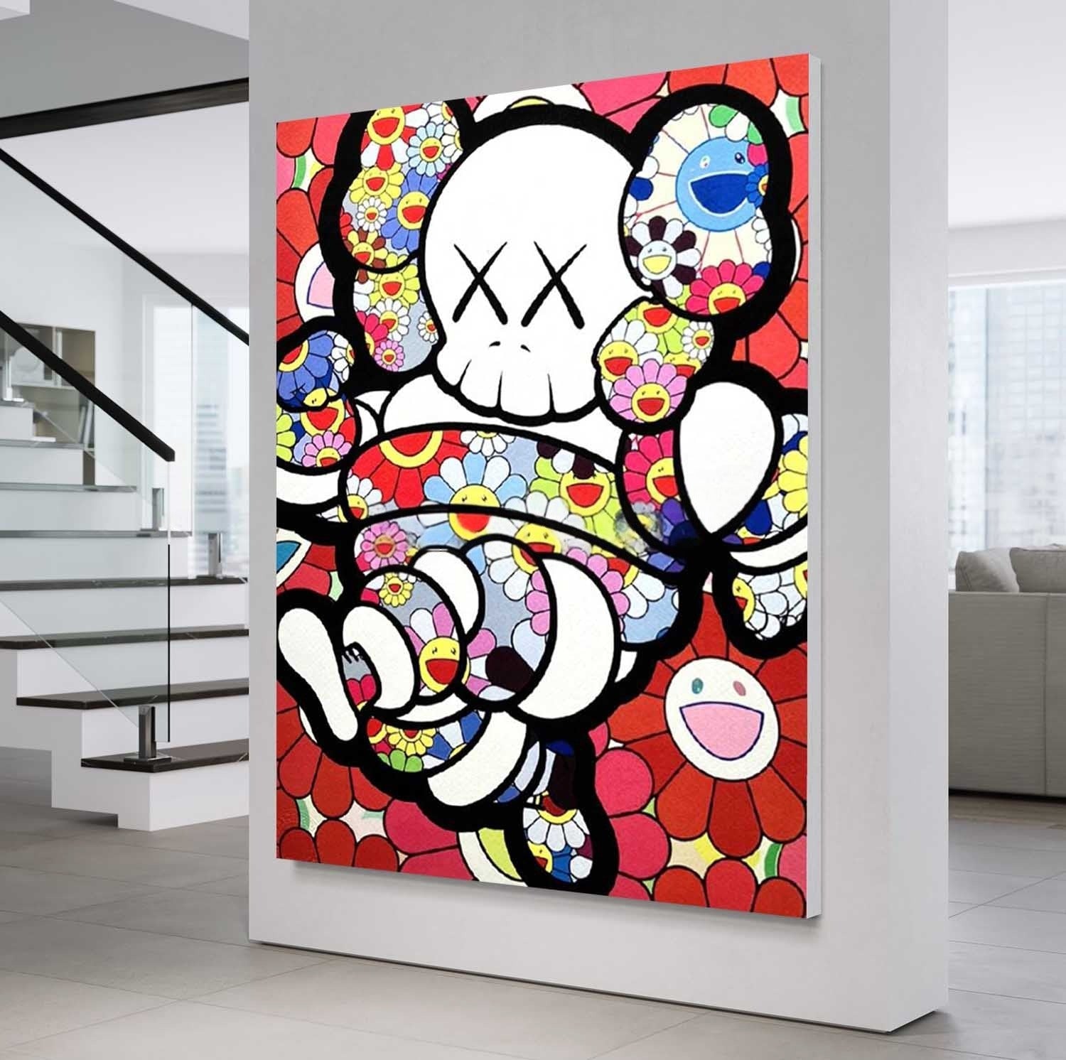 Wall Art Playful Textured KAWS
