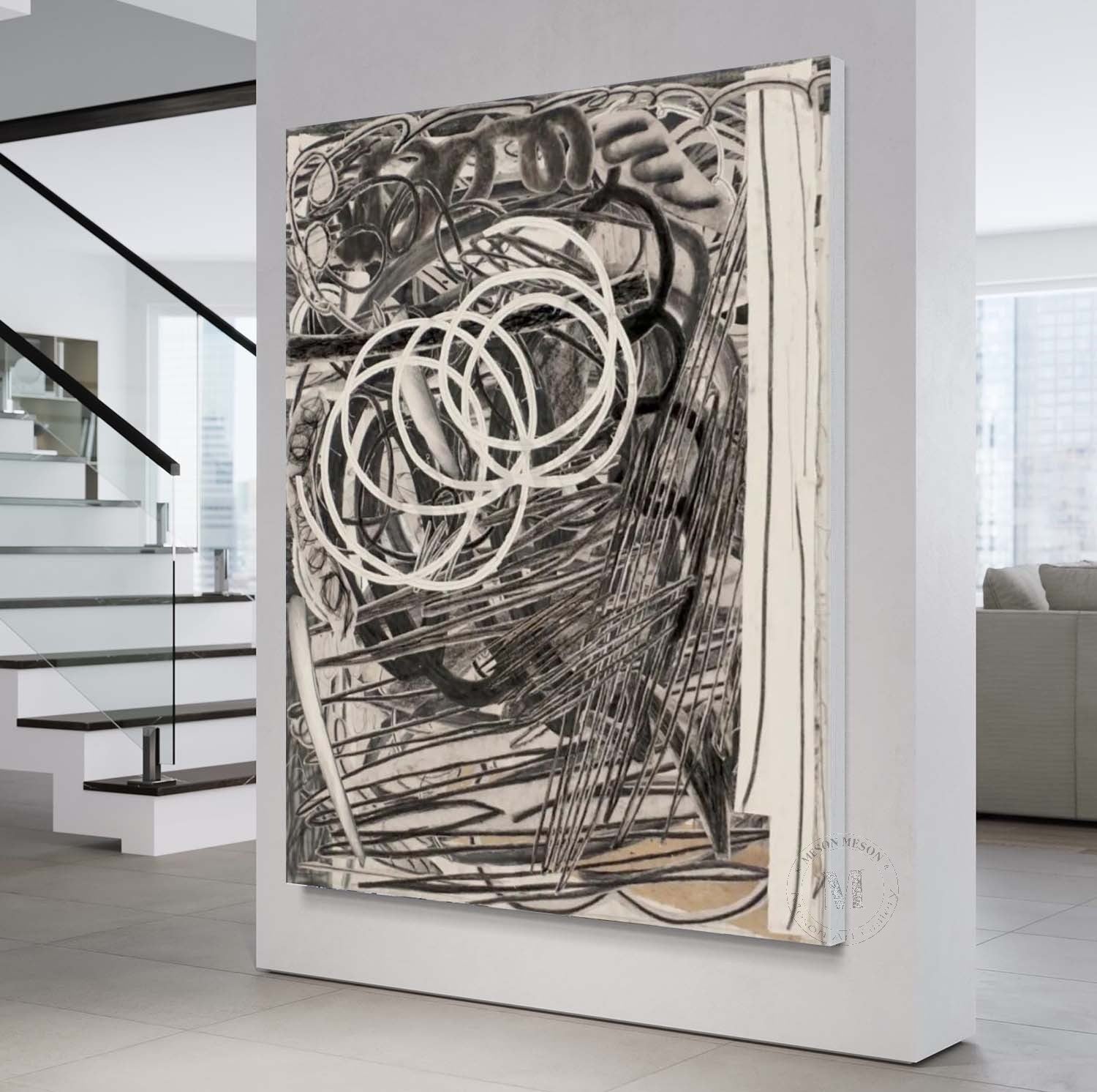 Wall Art Vertical Expressionist Painting