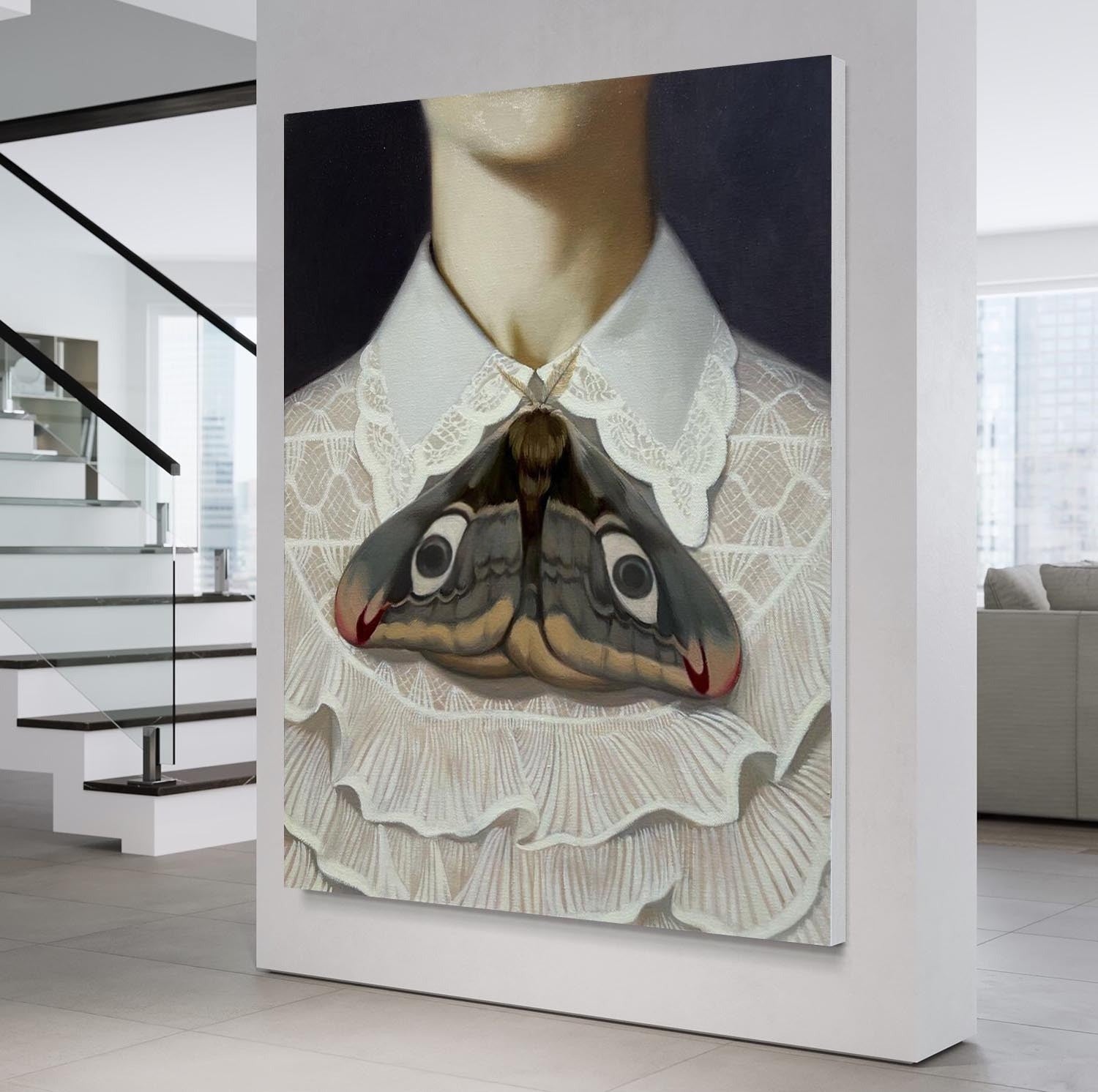 Wall Art Rectangle Surreal Art Moth Portrait