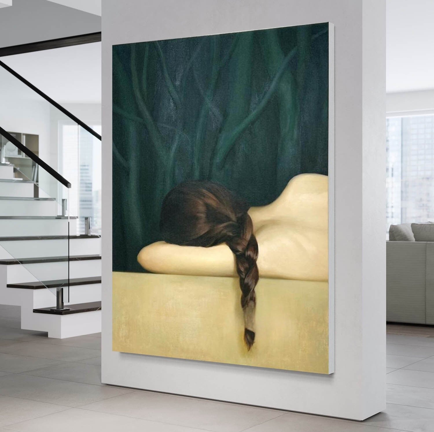 Wall Art Dreamy Hyperrealism Figure Braid