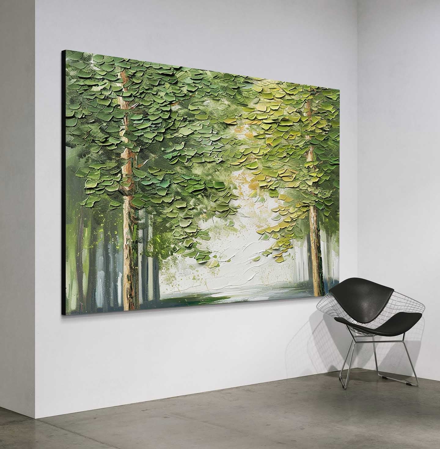 Canvas 3D Textured Forest Landscape Painting