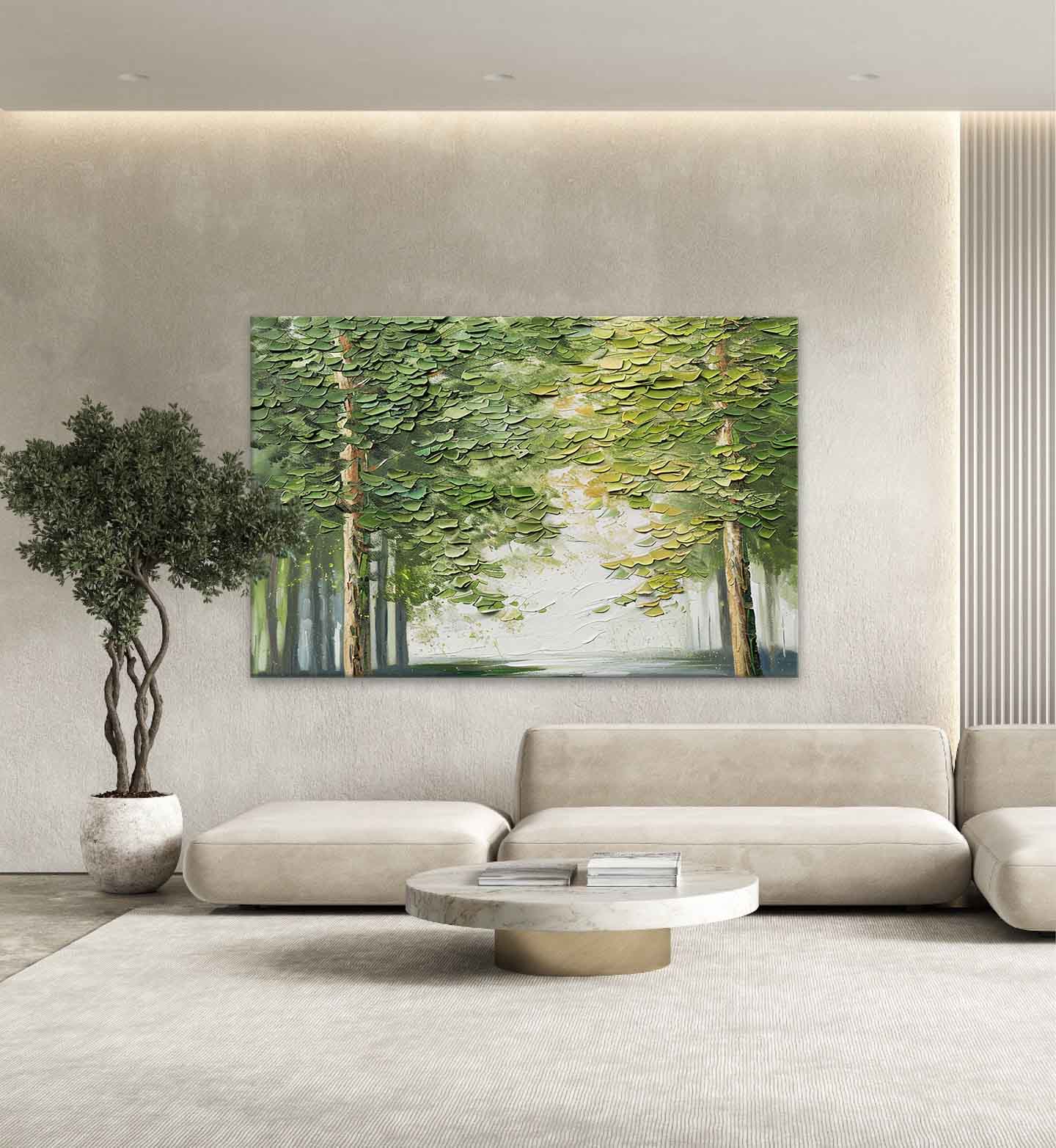 Canvas 3D Textured Forest Landscape Painting