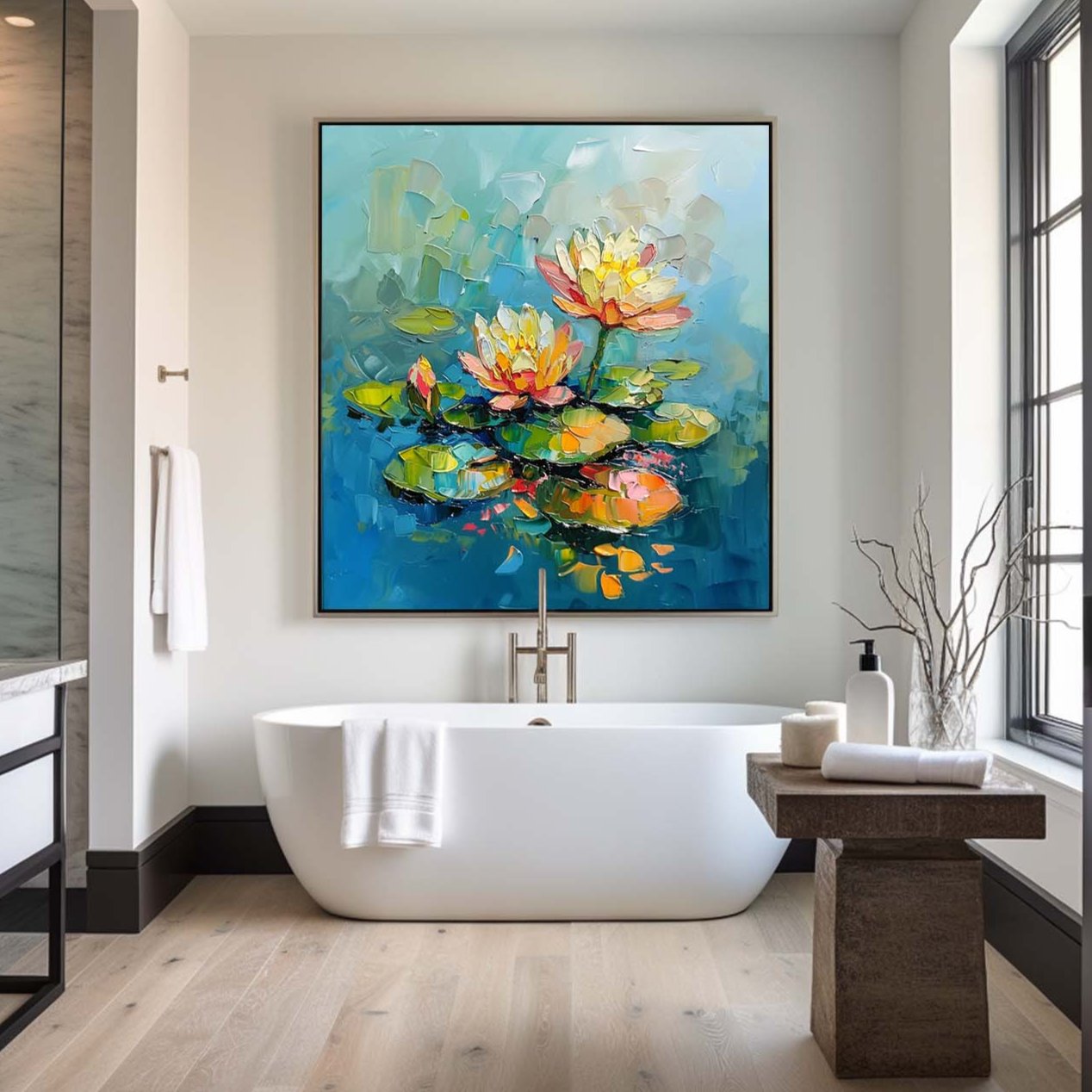 Colorful Lotus Flower Abstract Painting