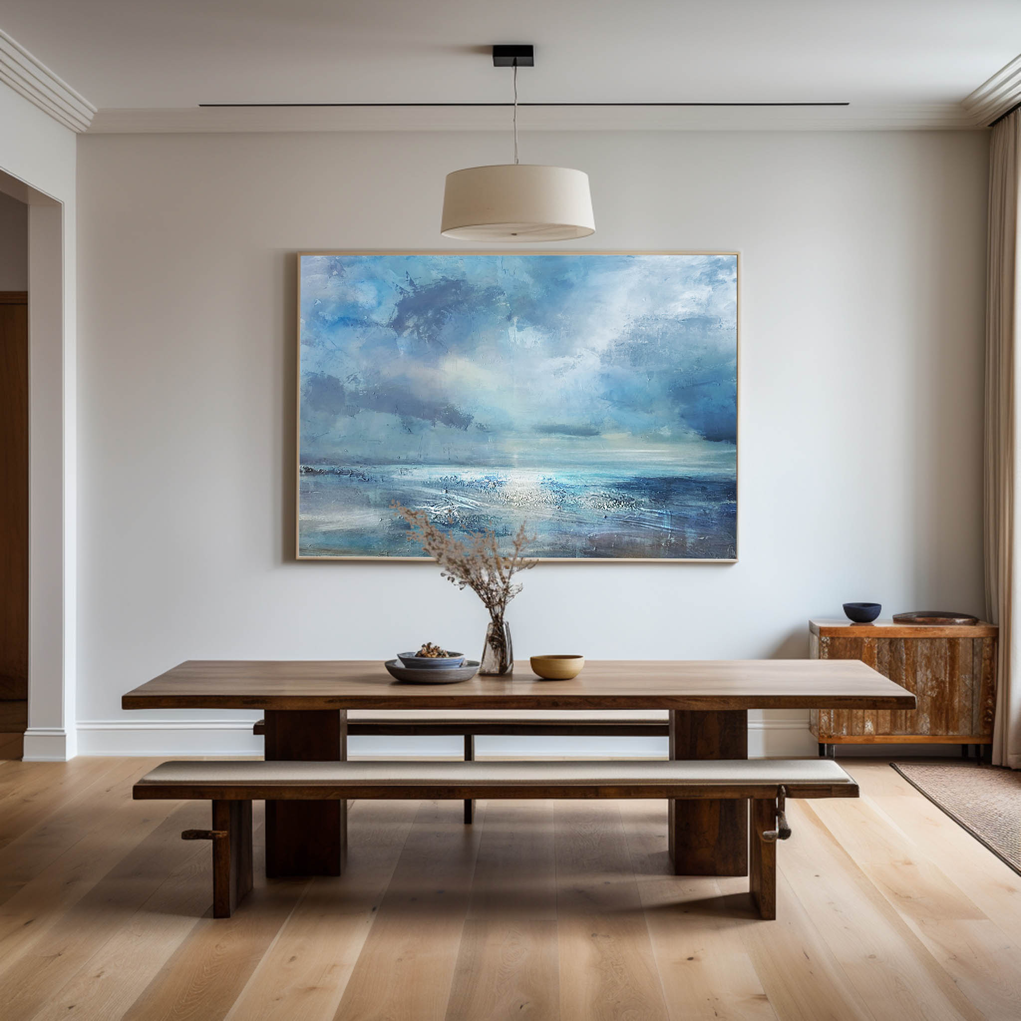 Original Abstract Beach Painting ABSH18 - Neutralighting