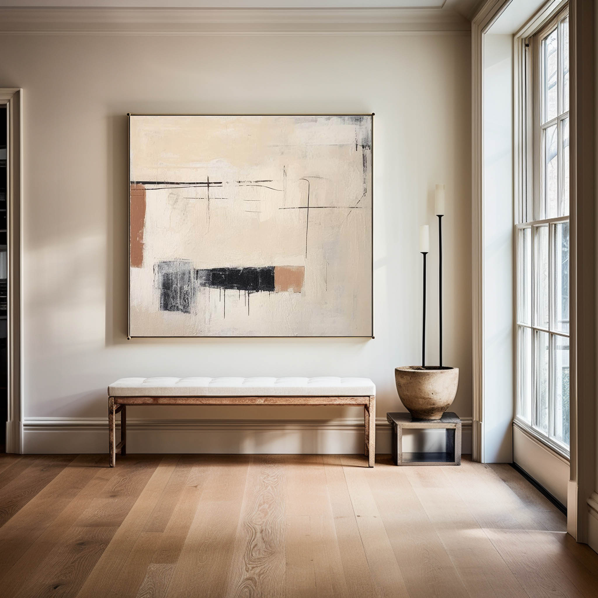 Textured Terracotta Abstract Oil Painting
