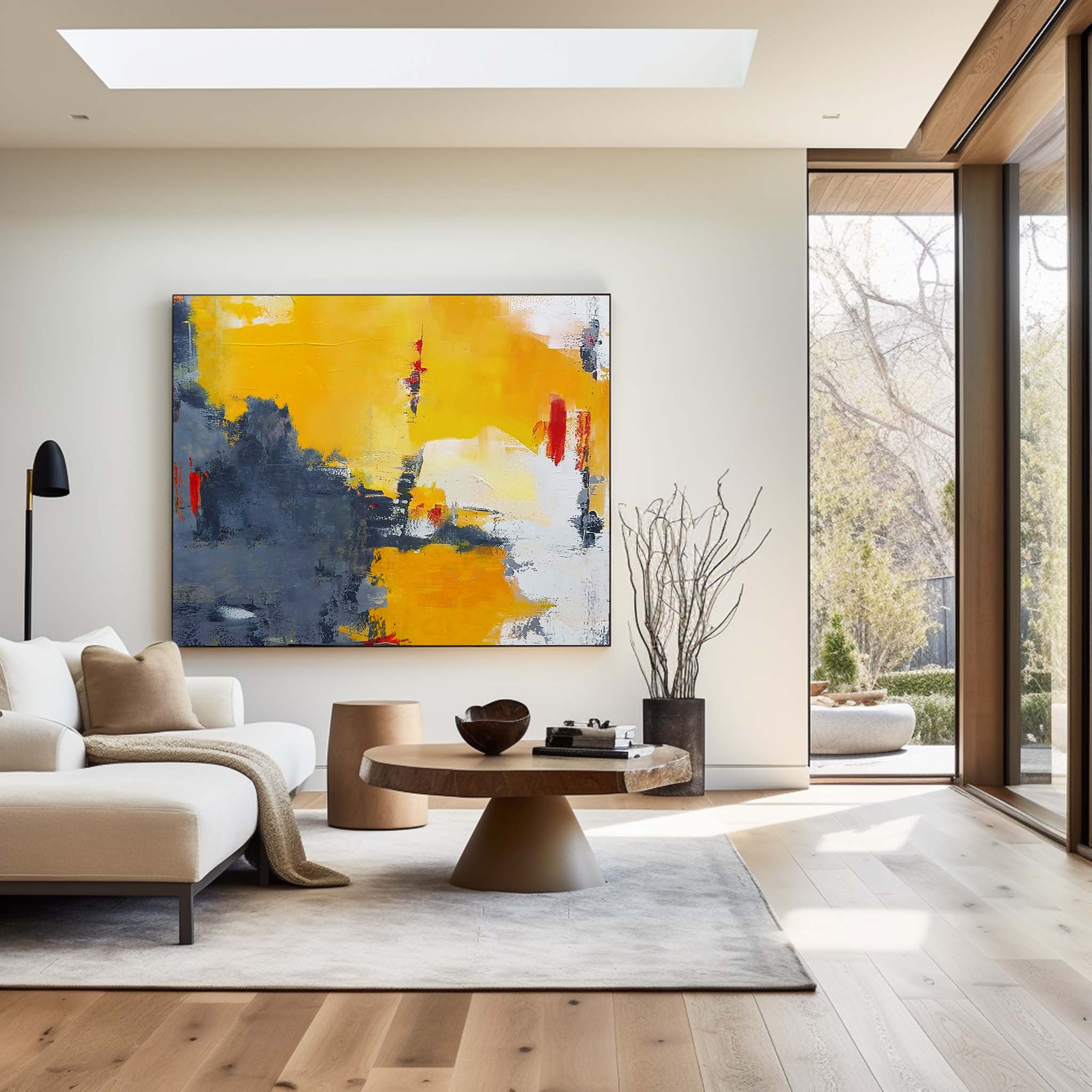 Orange Grey Abstract Art ABAH25 - Neutralighting